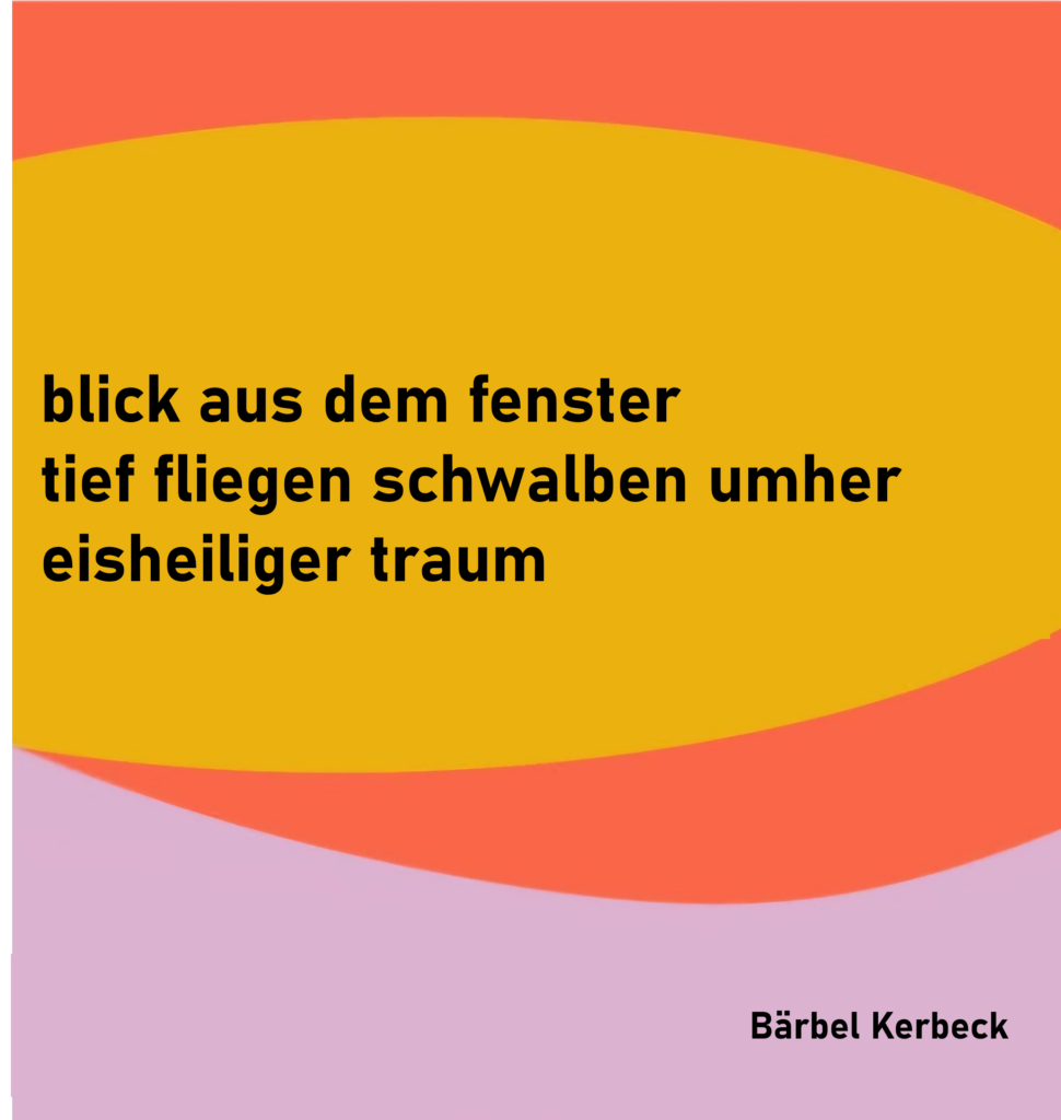 Blick aus dem Fenster
Tief fliegen schwalben umher
eisheiliger traum